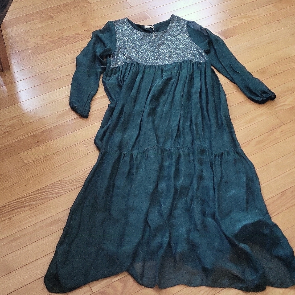 NWT Silk blend dress Midi Maxi Xs MADE IN ITALY